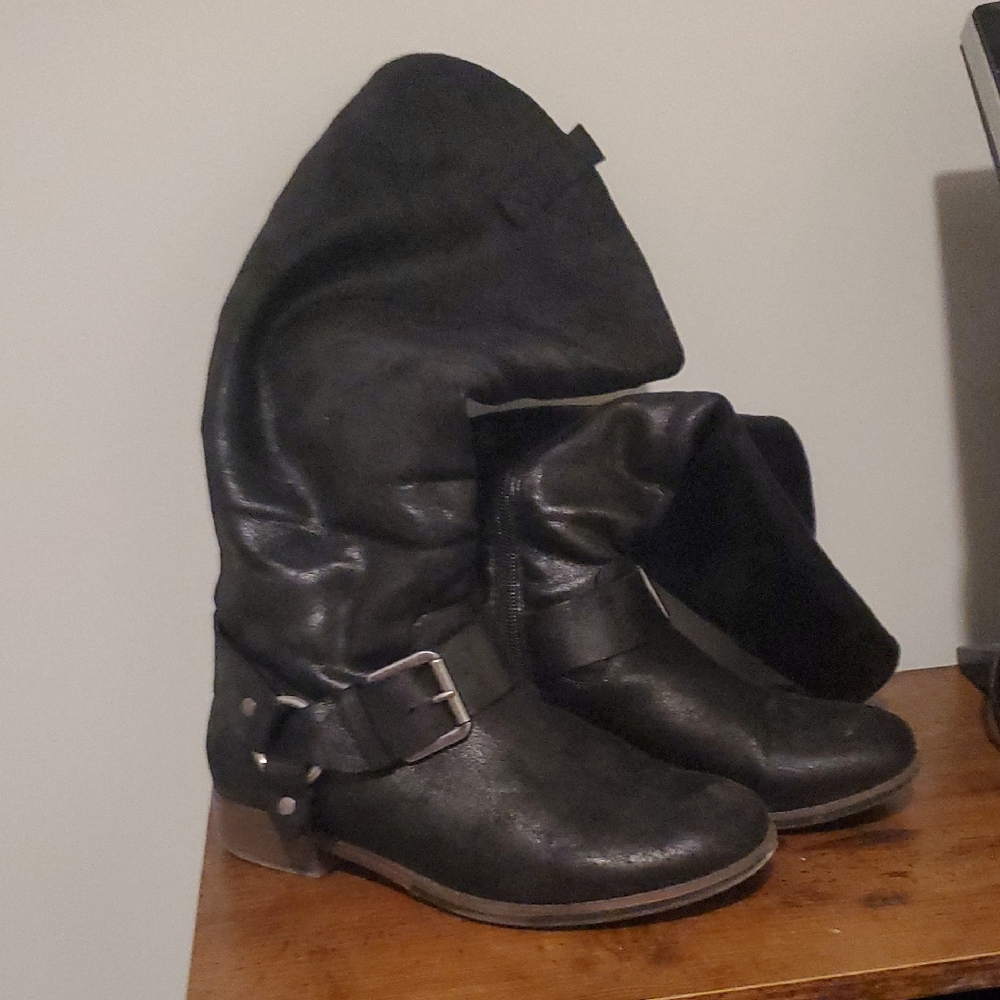 Women's Knee High Wide Calf Black Boots